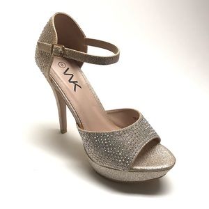 Gold Stiletto High Heel Sandal